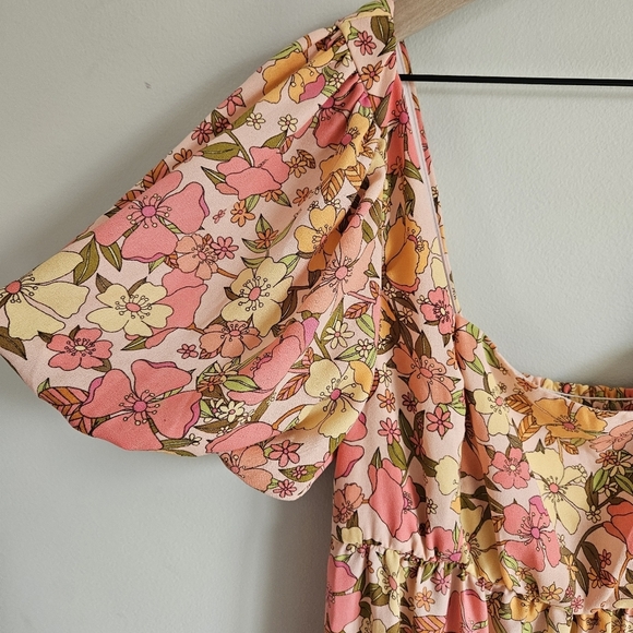 Show Me Your Mumu Floral Linds Midi Dress In Pretty Poppy - Picture 8 of 14